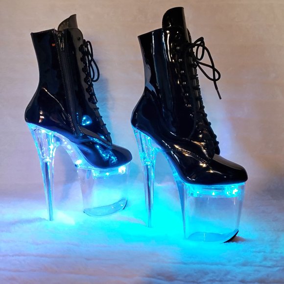 FlashDance 8" Led Light up Platform Ankle Boots Flash dance - Picture 10 of 16
